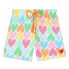 Girls Multi-Coloured Heart Shorts, 1, hi-res