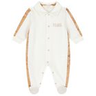 Ivory & Beige Geo Map Babygrow, 1, hi-res
