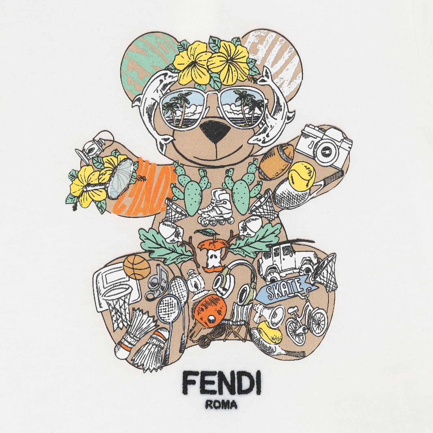 Younger Boys Ivory Teddy Bear T-Shirt, 1, hi-res image number null