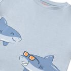 Younger Boys Blue Shark T-Shirt, 1, hi-res
