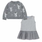 Younger Girls Grey Mouse Sweater & Dress Set, 1, hi-res