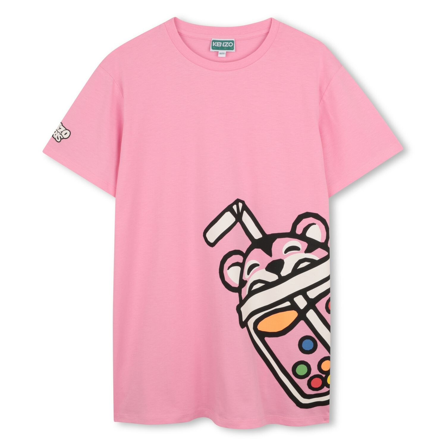 Girls Pink Bubble Tiger Logo Dress, 1, hi-res
