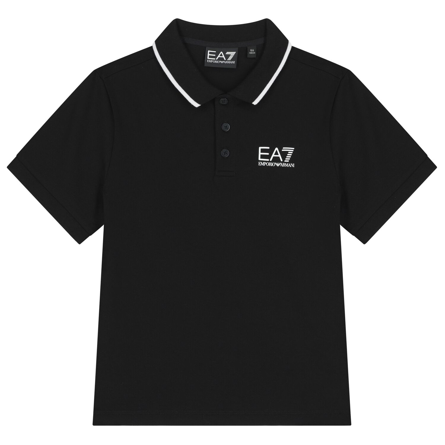 Boys Black Logo Polo Shirt , 2, hi-res