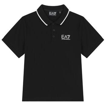 Boys Black Logo Polo Shirt 