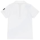 Boys White Logo Polo Shirt, 1, hi-res