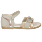 Girls Metallic Gold Diamante Sandals, 1, hi-res