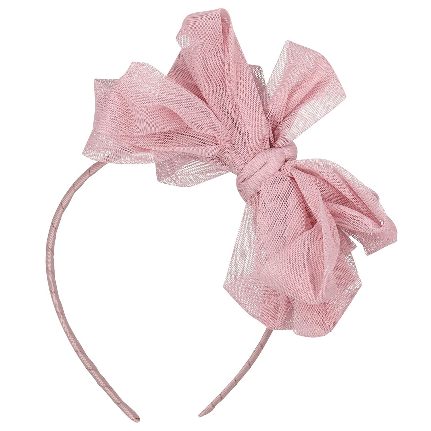 Girls Pink Bow Gladys Headband , 4, hi-res