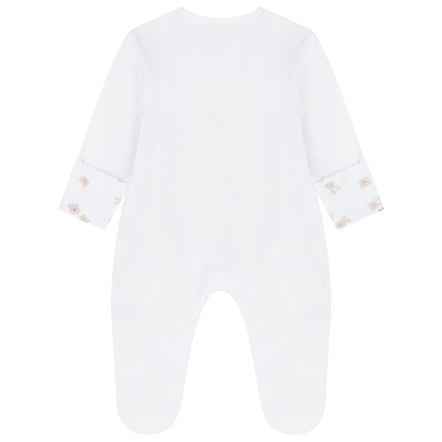 White & Beige Teddy Bear Babygrow Gift Set, 1, hi-res