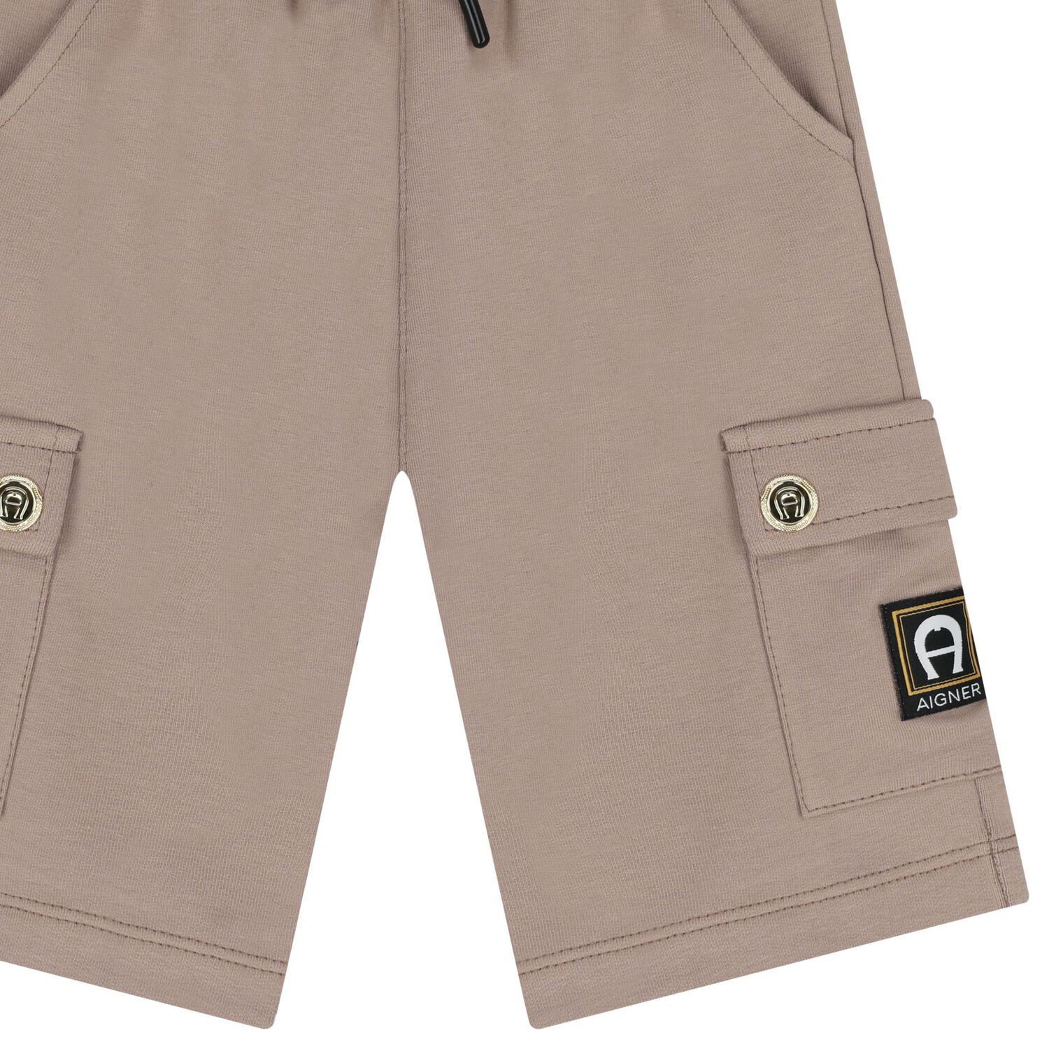 Younger Boys Beige Logo Shorts, 3, hi-res