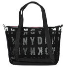 Girls Black & Pink Logo Tote Bag, 1, hi-res