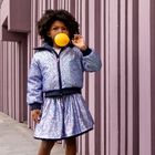 Girls Blue Sequinned Skirt, 1, hi-res