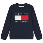 Boys Navy Blue Logo Sweatshirt, 1, hi-res