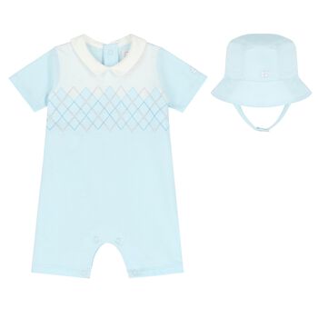 Baby Boys Blue Romper Set