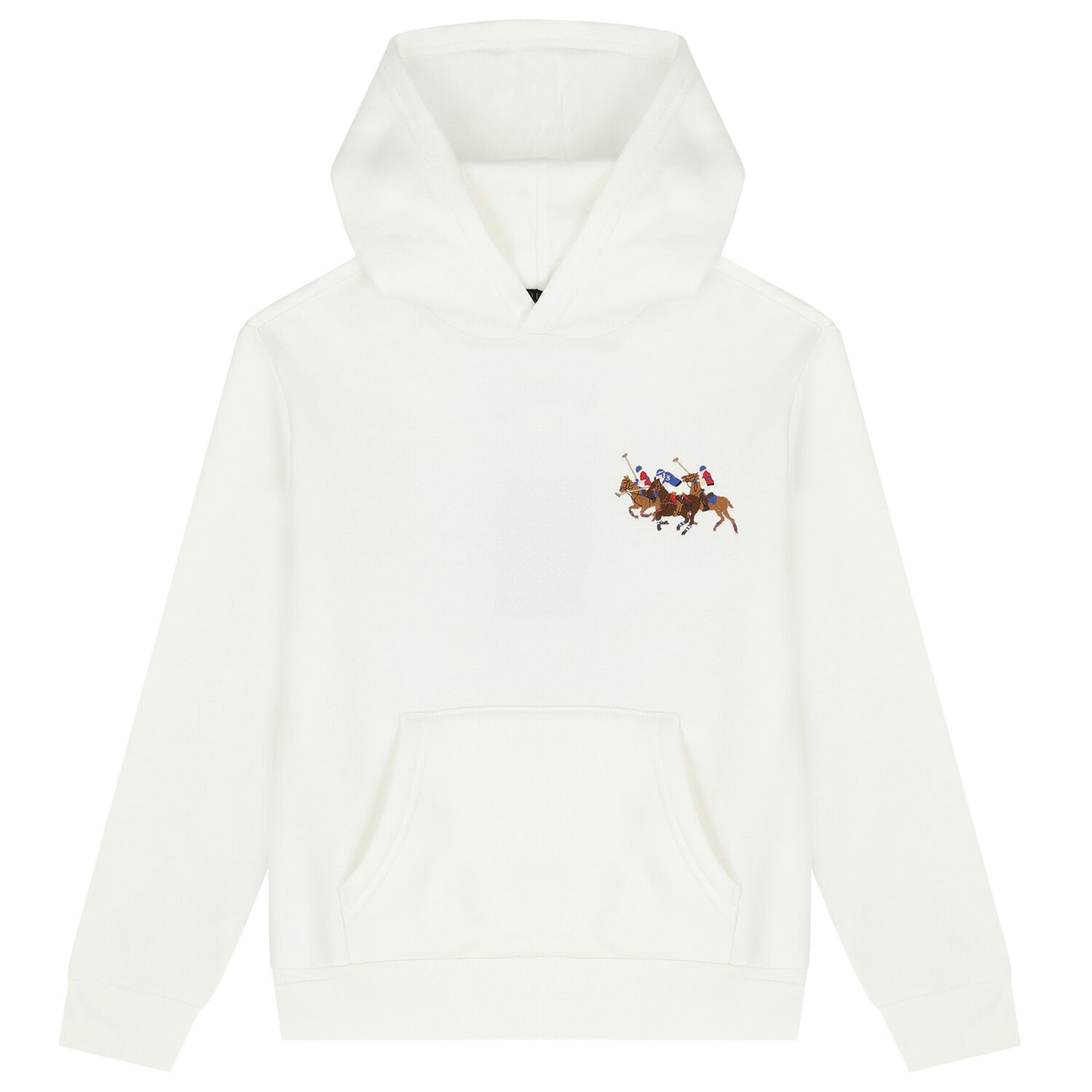 Boys White Logo Hooded Top, 2, hi-res