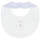 Baby Boys Blue Embroidered Bib, 1, hi-res