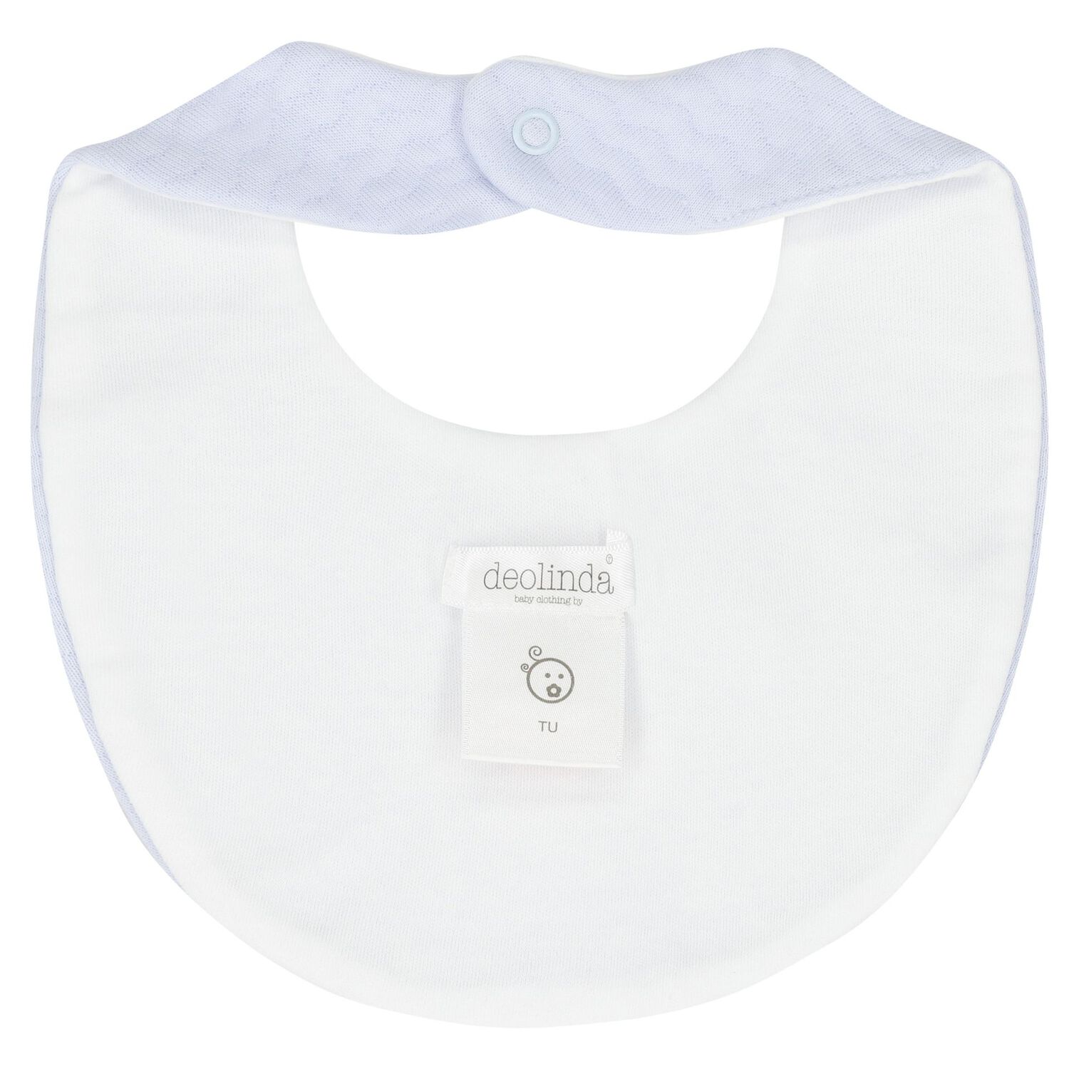 Baby Boys Blue Embroidered Bib, 1, hi-res