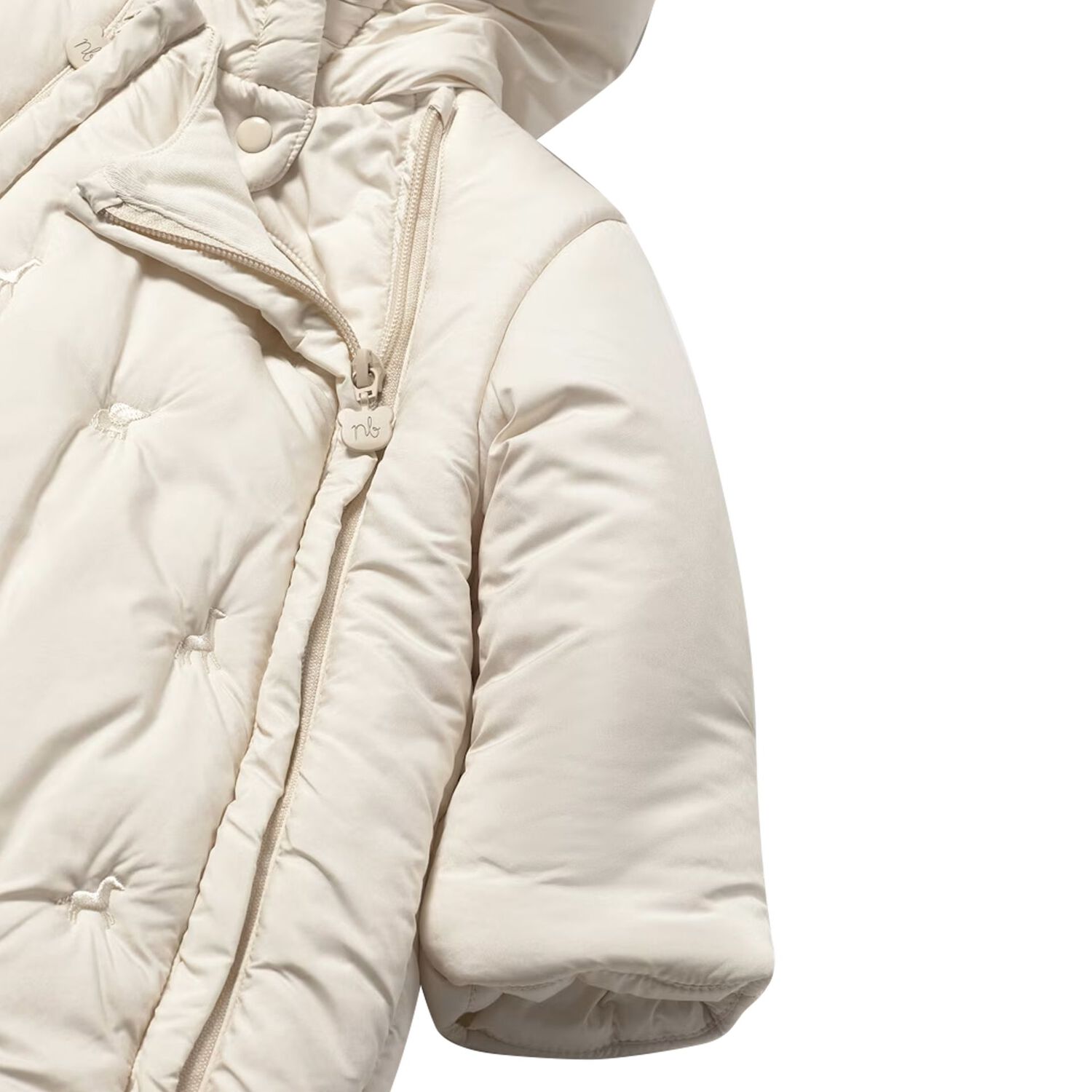 Ivory Embroidered Baby Snowsuit, 2, hi-res