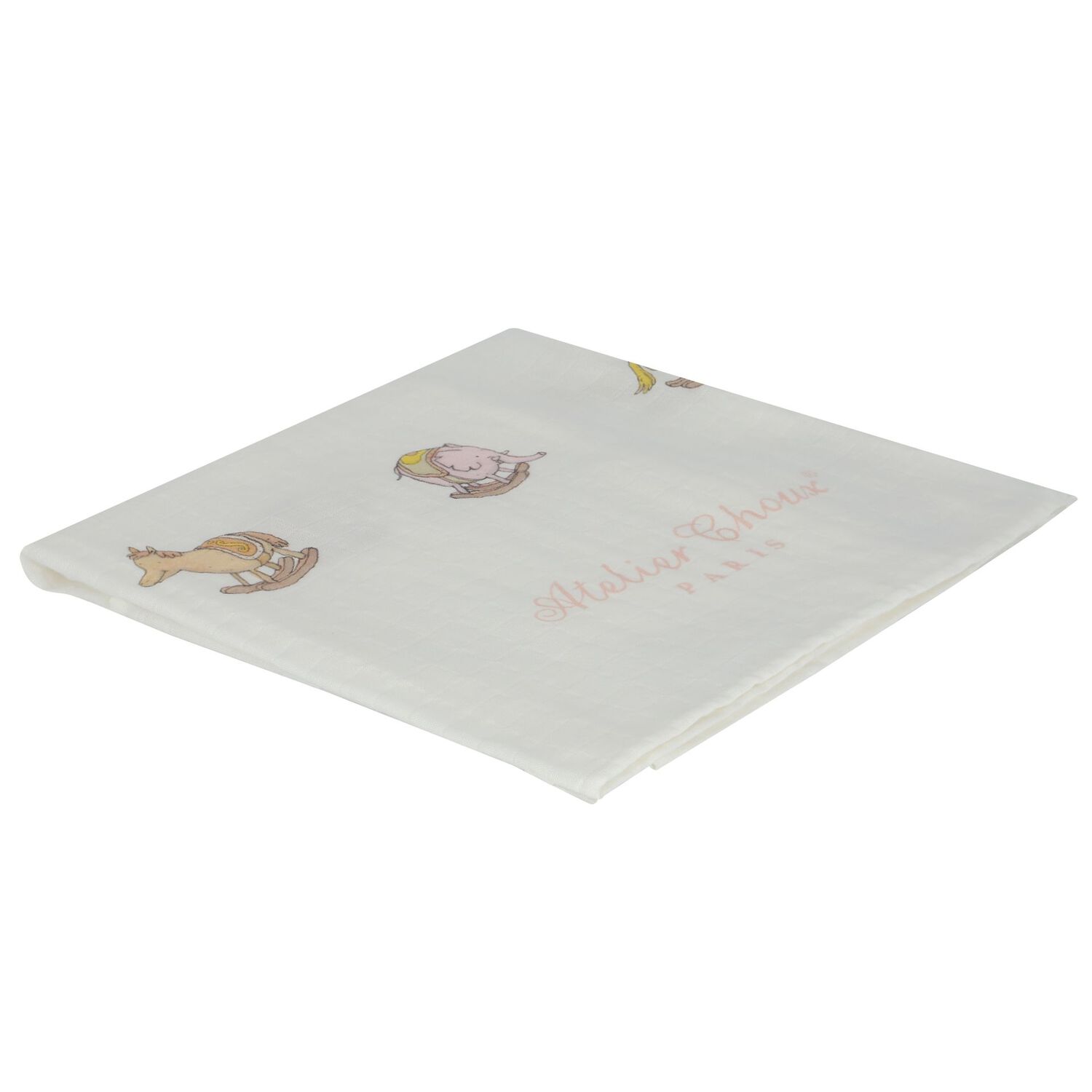 Ivory Rocking Horse Swaddle Blanket, 1, hi-res