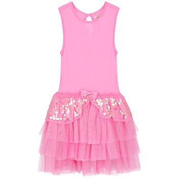 Girls Pink Tulle & Sequin Dress