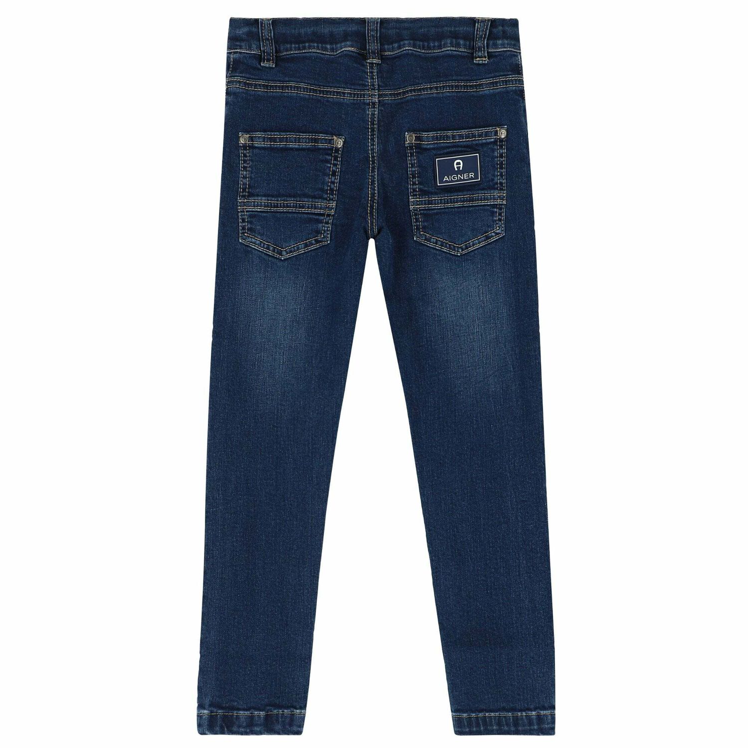 Boys Blue Denim Logo Jeans, 1, hi-res image number null