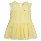 Girls Yellow Tulle Dress, 1, hi-res