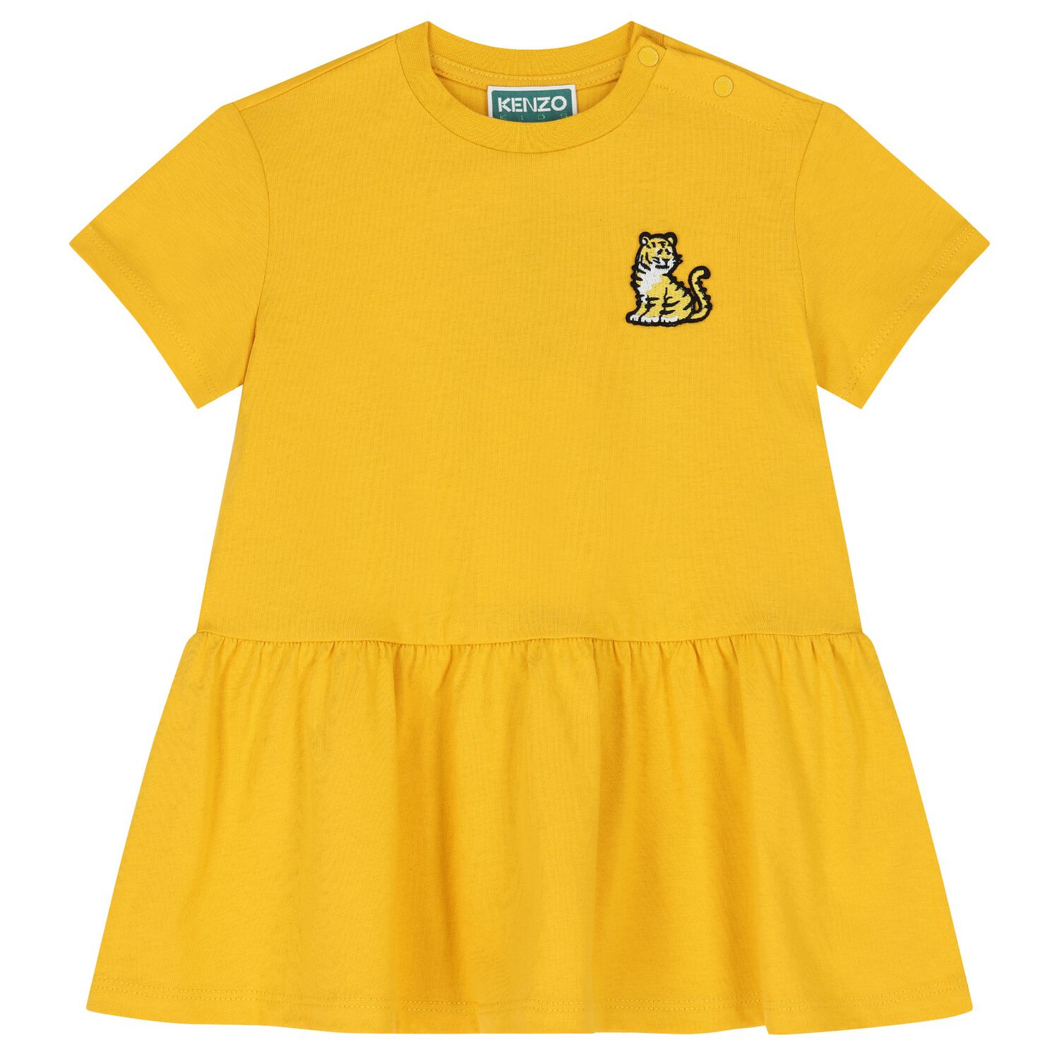 Younger Girls Logo Tiger Yellow Dress, 1, hi-res