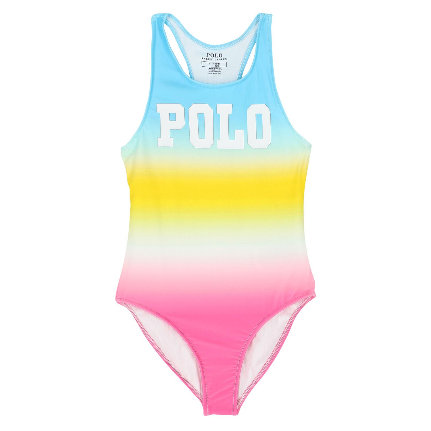 Girls Multi-Colored Logo Swimsuit, 1, hi-res