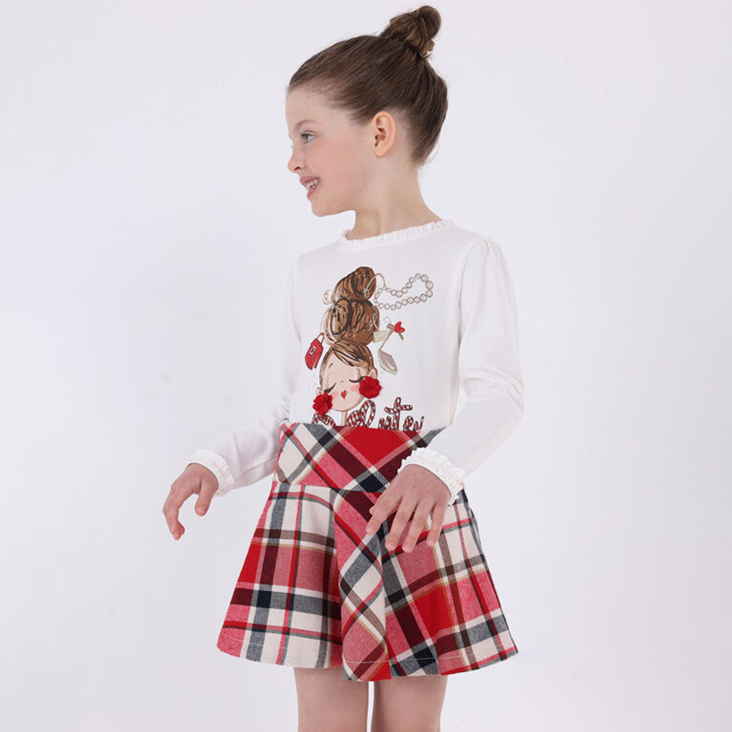 Girls Ivory Long Sleeve Top&Acirc;&nbsp;, 2, hi-res