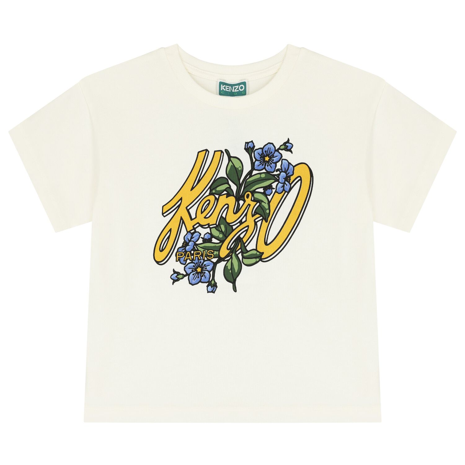 Girls Ivory Floral Logo T-Shirt, 1, hi-res
