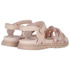 Girls Beige Logo Sandals , 1, hi-res