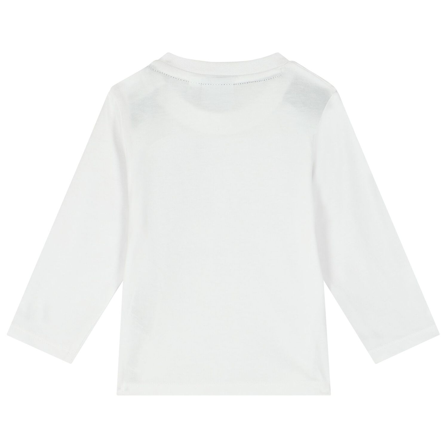 Younger Boys White Logo Long Sleeve Top, 2, hi-res image number null