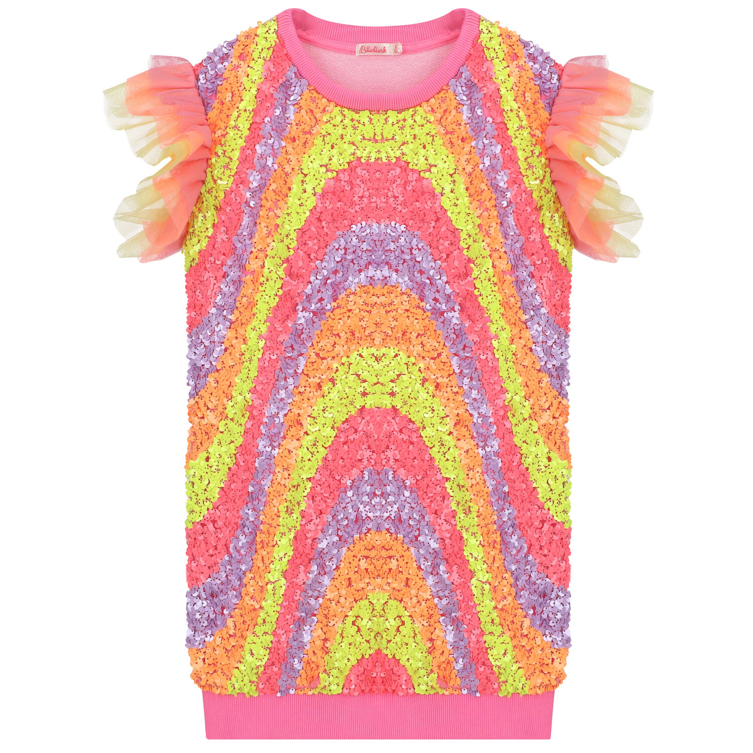 Girls Pink Sequin Sweatshirt Dress, 1, hi-res