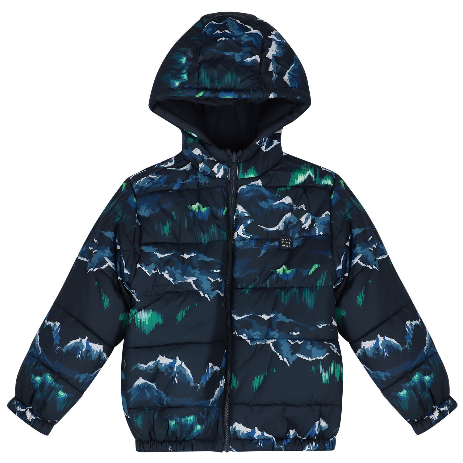 Boys Navy Blue Reversible Puffer Jacket, 1, hi-res image number null