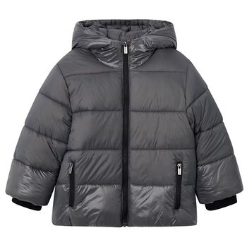 Boys Grey Puffer Coat