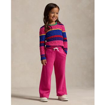 Girls Pink Logo Trousers