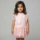 Younger Girls Pink Bag Logo Dress, 2, hi-res