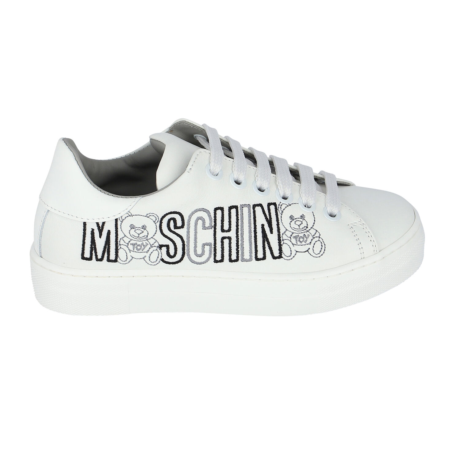 White Logo Leather Trainers, 1, hi-res image number null