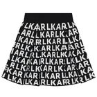 Girls Black & White Logo Skirt, 1, hi-res