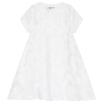 Girls White Logo 2-in-1 Dress