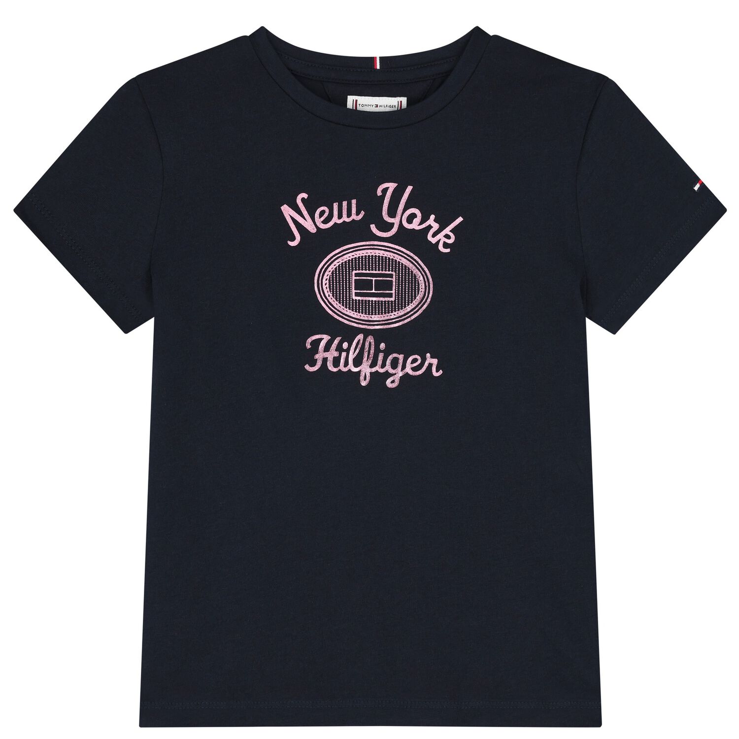 Girls Navy Blue Logo T-Shirt, 1, hi-res