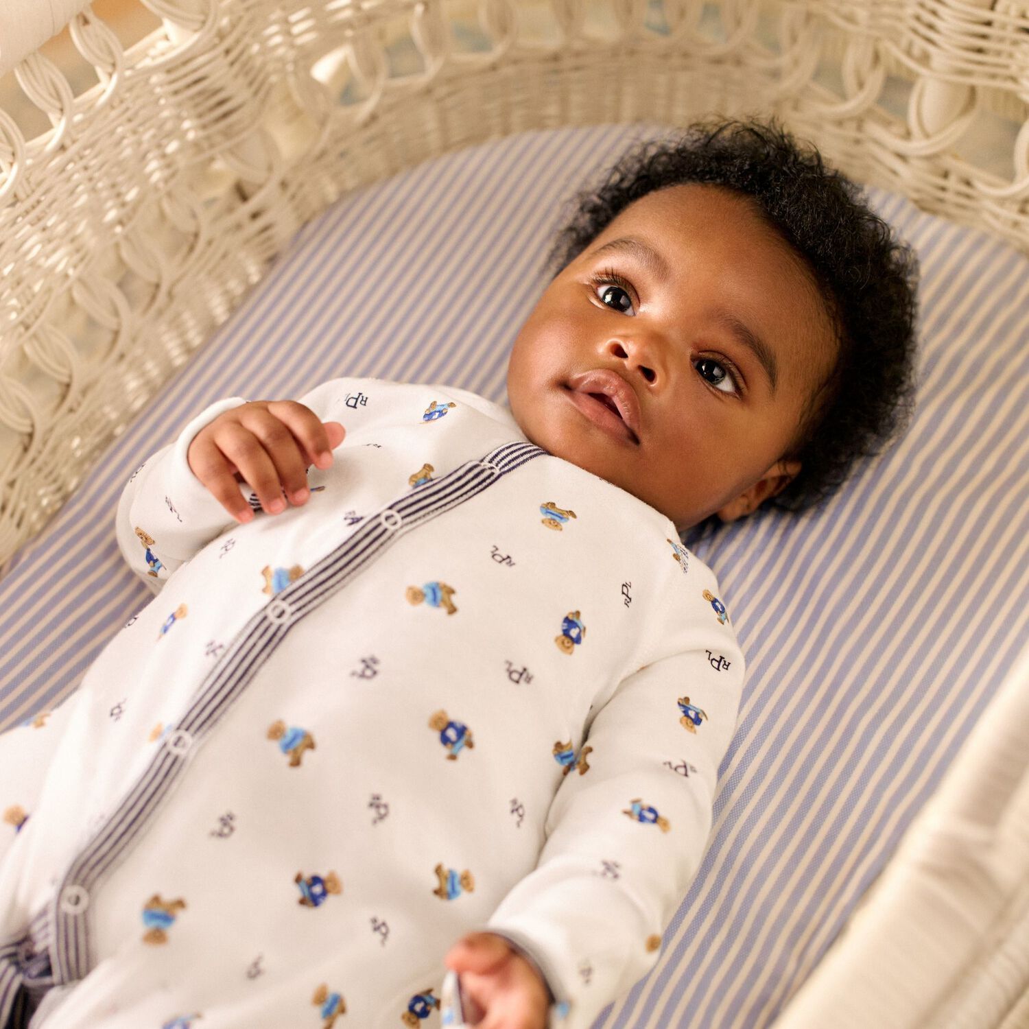 Baby Boys White & Navy Blue Logo Babygrow Gift Set, 1, hi-res