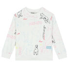 Girls White Logo Sweatshirt, 1, hi-res