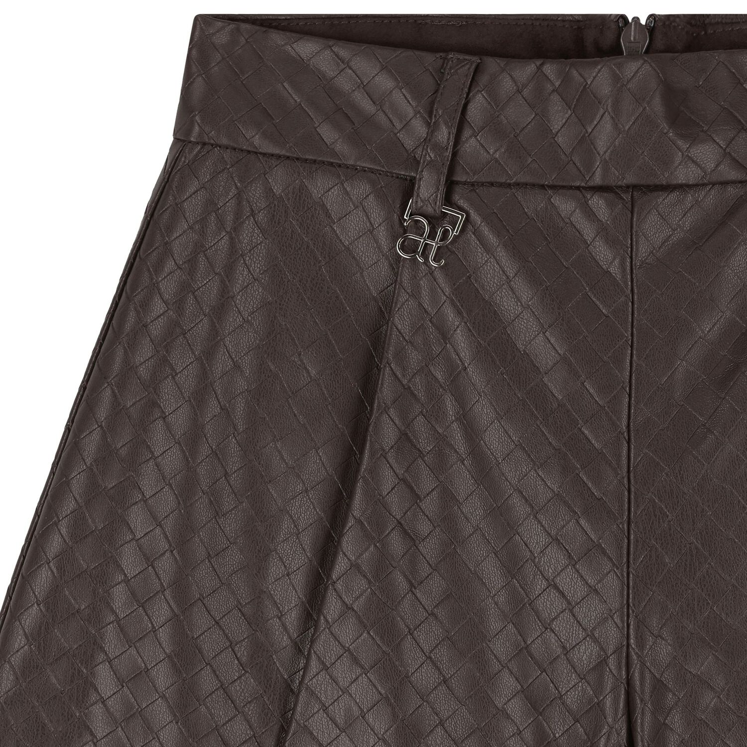 Girls Brown Faux Leather Shorts, 1, hi-res