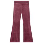 Girls Pink Logo Velvet Joggers, 1, hi-res