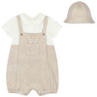Baby Boys Ivory & Beige Romper Gift Set, 1, hi-res