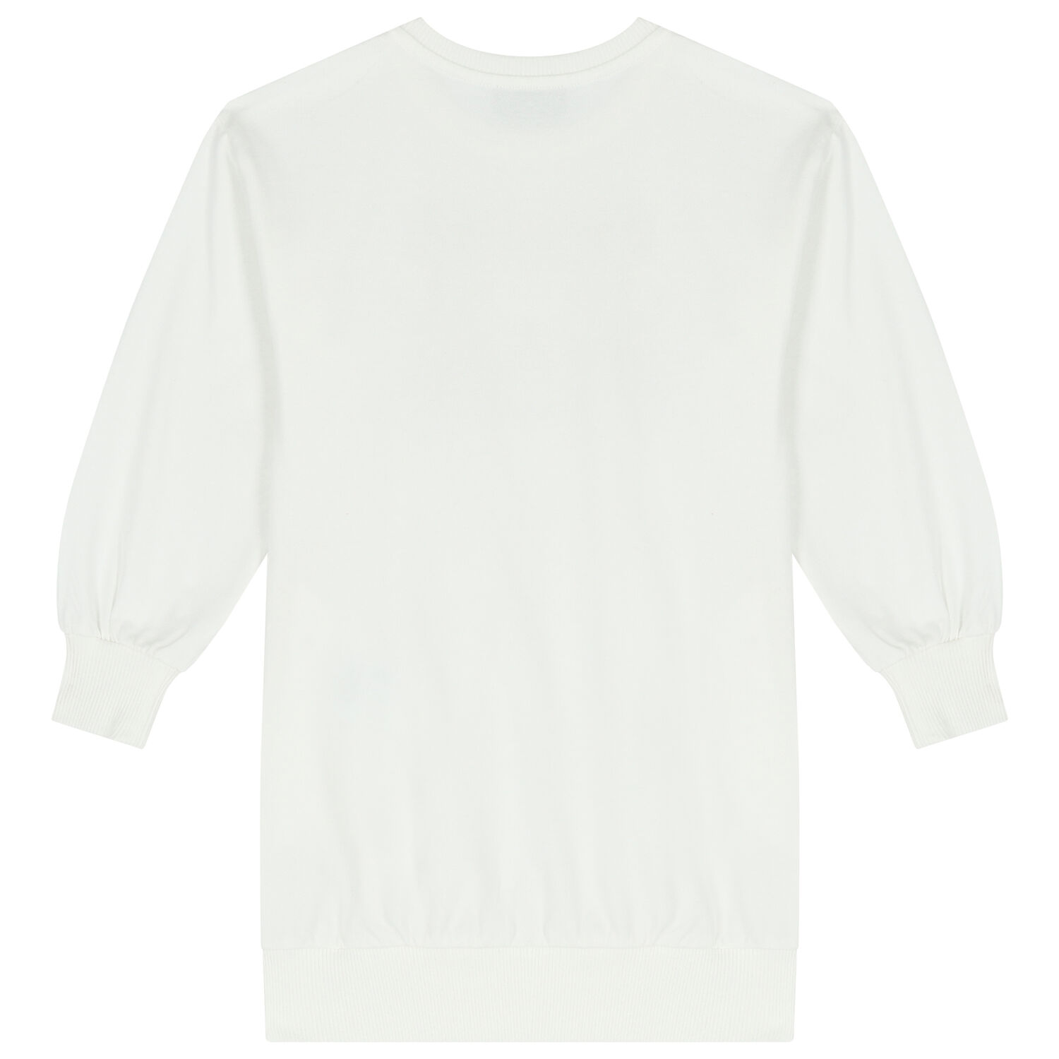 Girls White Teddy Bear Logo Sweatshirt Dress, 4, hi-res