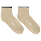 Boys White & Beige Logo Socks ( 2-Pack ), 1, hi-res
