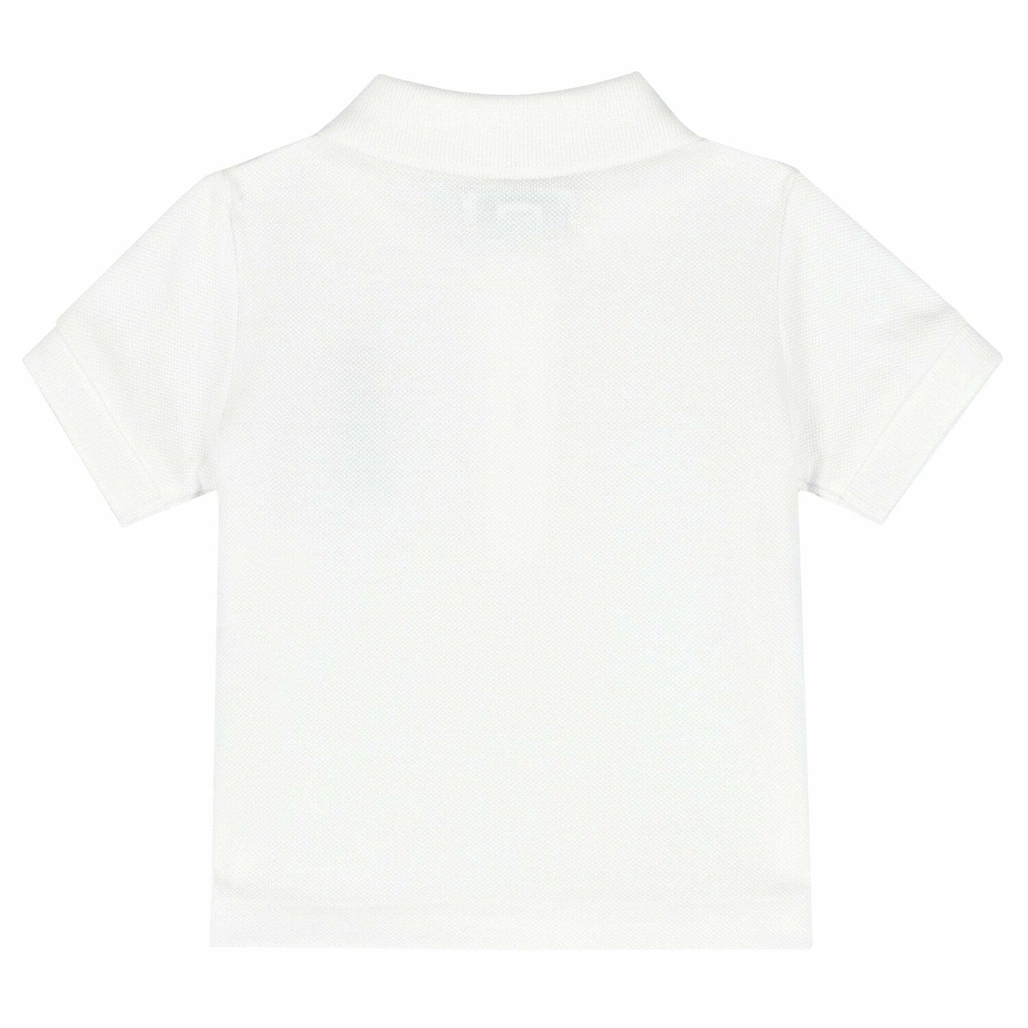 Baby Boys White Logo Polo Shirt, 1, hi-res