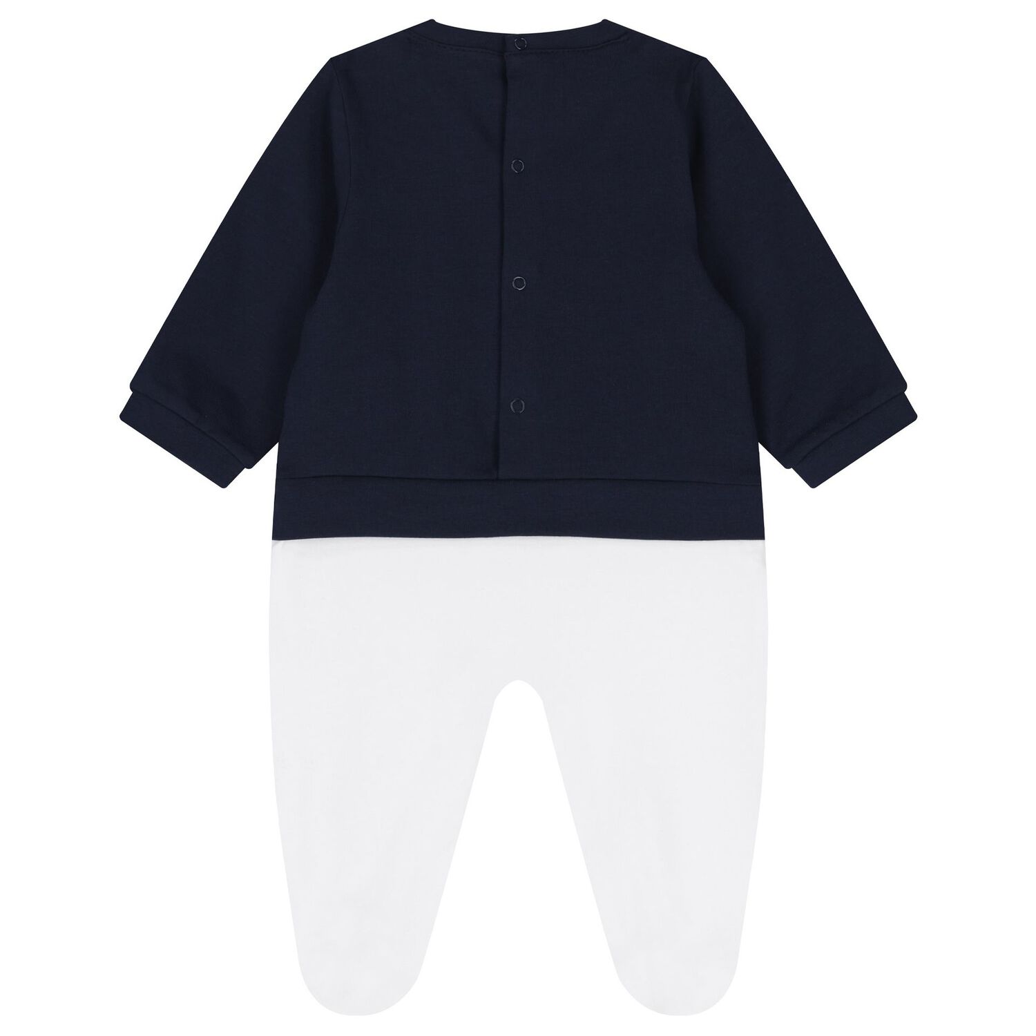 Baby Boys Navy Blue & White Logo Babygrow, 2, hi-res image number null