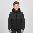 Boys Grey & Black Logo Hooded Zip Up Top, 1, hi-res